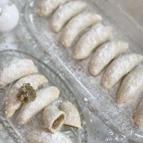Hungarian Christmas Walnut crescent cookies